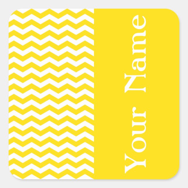 Sticker Carré Fiji Sunrise Wave Chevron avec le nom (Devant)