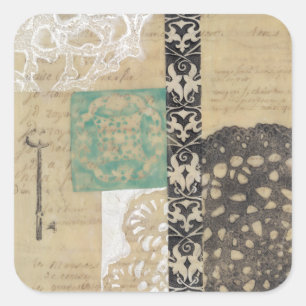 Sticker Carré Filigree & Key II