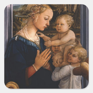 Sticker Carré Filippo Lippi - Madonna et l'enfant avec deux ange