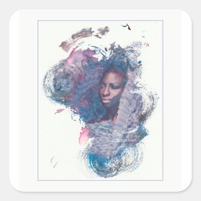 Sticker Carré Fille d'Afrique (Devant)