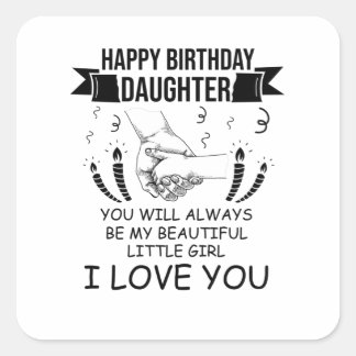 Sticker Carré Fille d'anniversaire