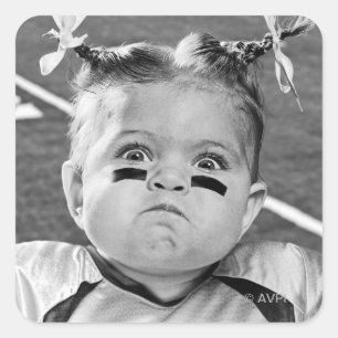 Sticker Carré Fille de football
