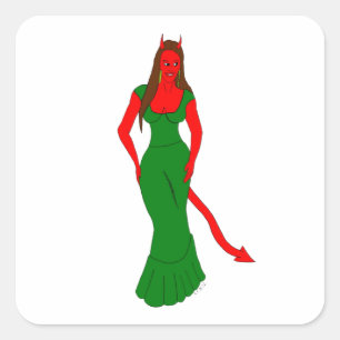 Sticker Carré fille diable