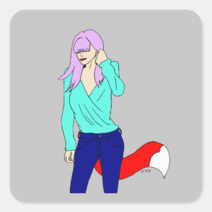 Sticker Carré fille foy