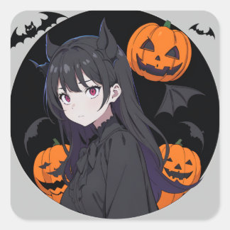 Sticker Carré fille halloween