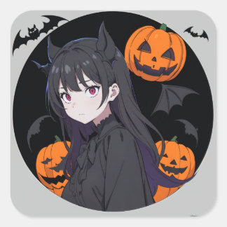 Sticker Carré fille halloween