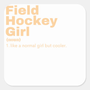 Sticker Carré Fille - Hockey sur gazon