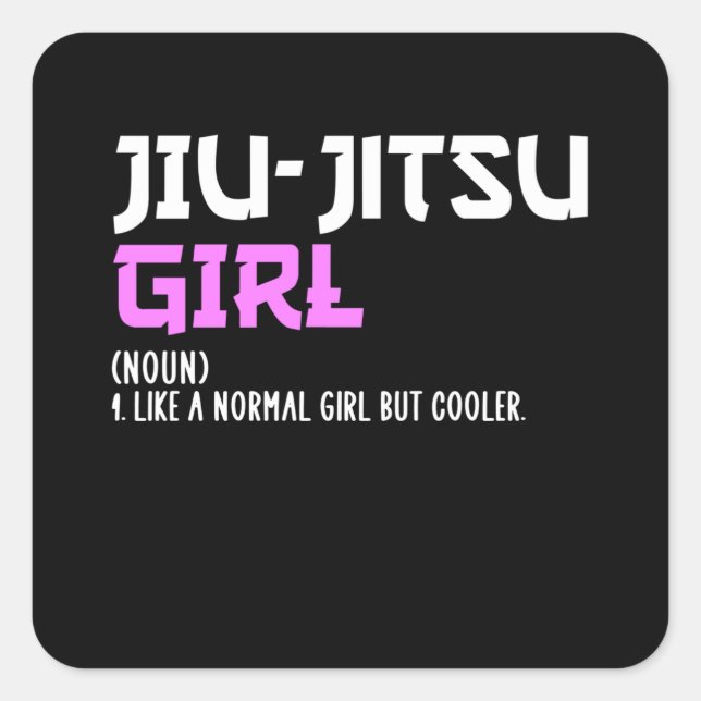 Sticker Carré fille jiu-jitsu (Devant)