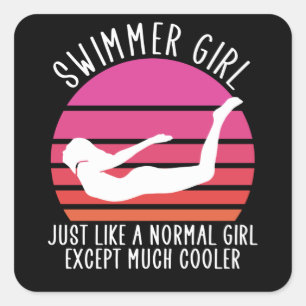 Sticker Carré fille nageuse