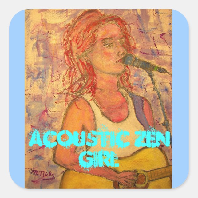 Sticker Carré Fille Zen Acoustique (Devant)