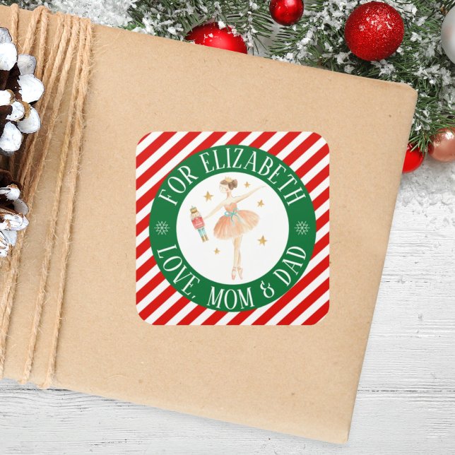 Sticker Carré Filles Casse-Noisette Ballet personnalisé Cadeau d (Créateur téléchargé)