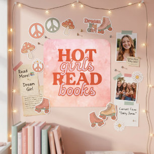 Sticker Carré Filles Chaudes Lisent Des Livres