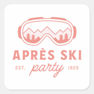 Sticker Carré Filles de fête après-ski esthétique rose