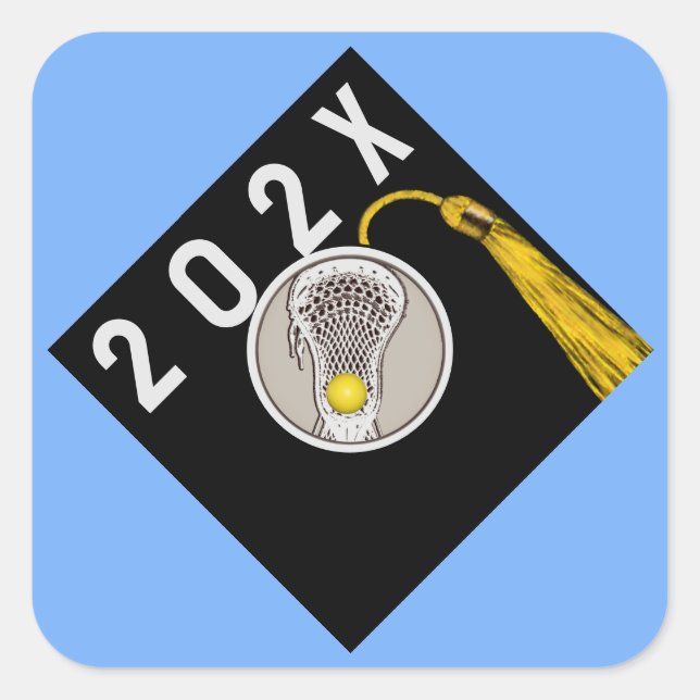 Sticker Carré Filles Lacrosse Nuit senior (Devant)