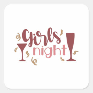 Sticker Carré Filles nuit