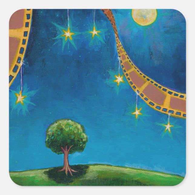 Sticker Carré Film de cinéma photographie art amusant paysage pe (Devant)