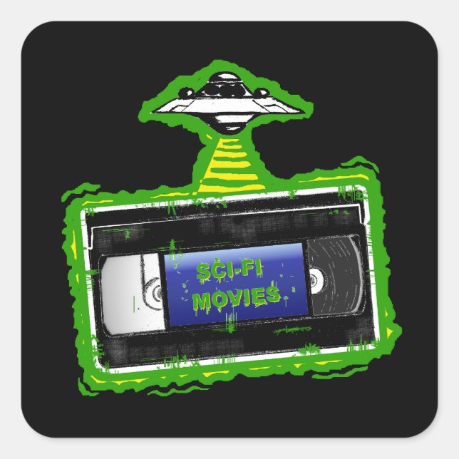 Sticker Carré Films de science-fiction (Devant)