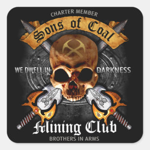 STICKER CARRÉ FILS DU CLUB DES MINEURS DE CHARBON