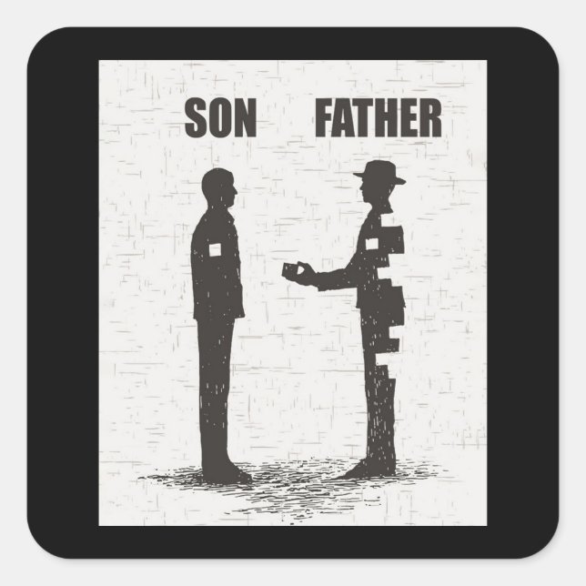 Sticker Carré Fils Et Père (Devant)