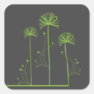 Sticker Carré Fine Cool mignonne Girl Retro Mode florale