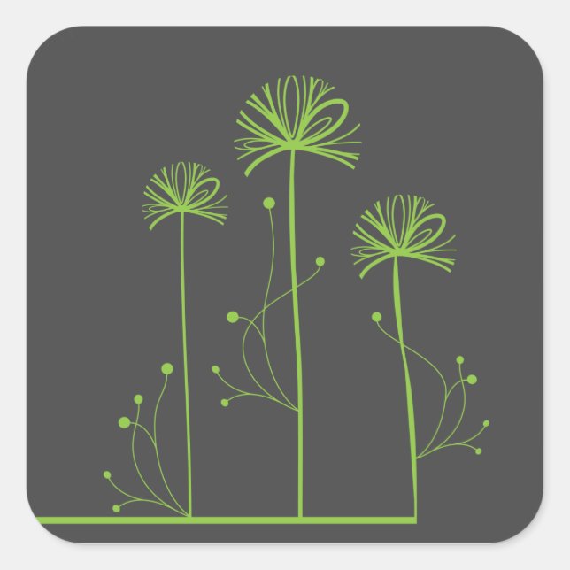 Sticker Carré Fine Cool mignonne Girl Retro Mode florale (Devant)