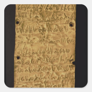 Sticker Carré Fine couche d'or avec l'inscription phénicienne,