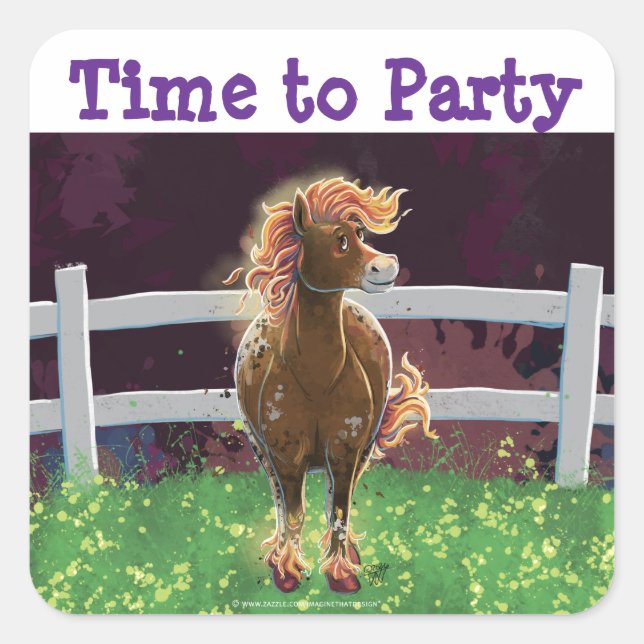 Sticker Carré Fire Horse (Devant)