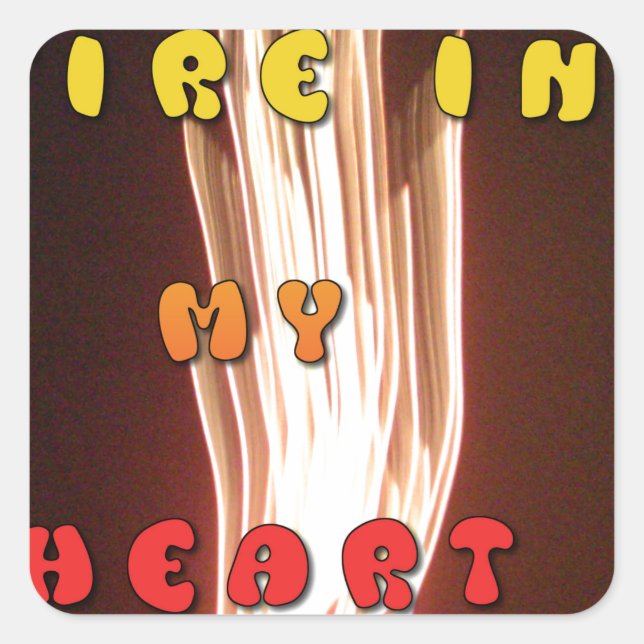 Sticker Carré Fire in My Heart Art Print (Devant)