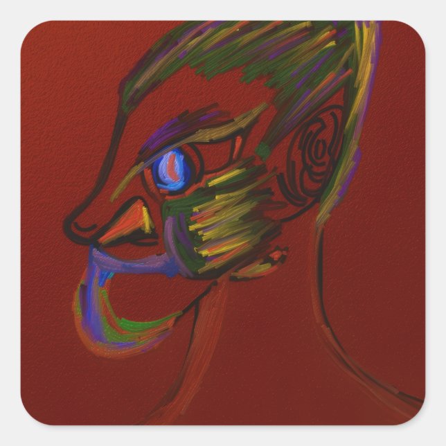 Sticker Carré Fire Warrior (Devant)