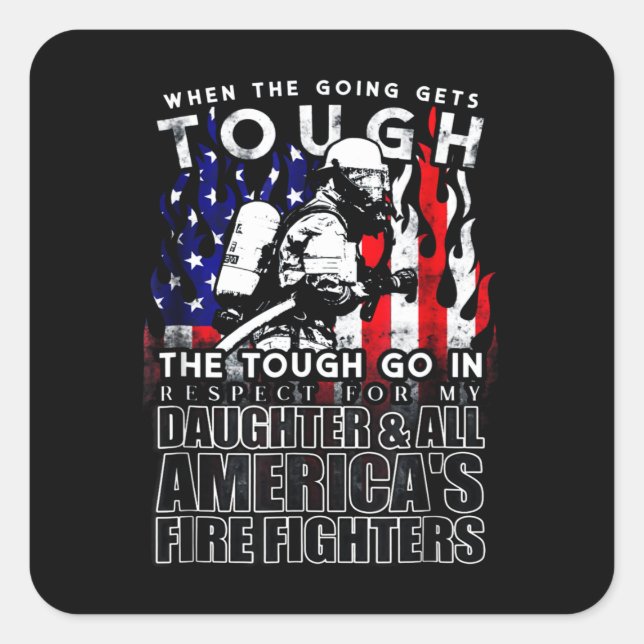 Sticker Carré Firefighter | Daughter (Devant)