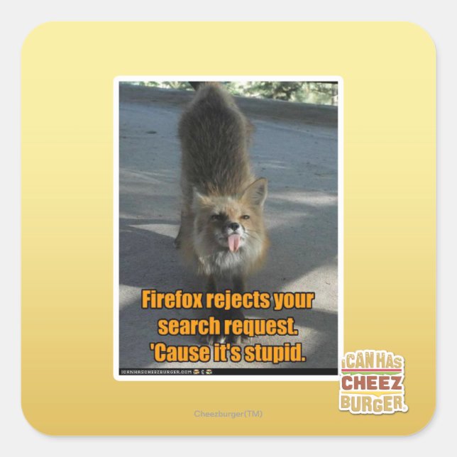 Sticker Carré Firefox rejette (Devant)