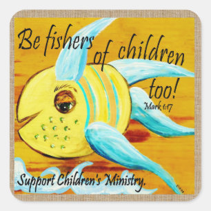 Sticker Carré Fisher des enfants aussi