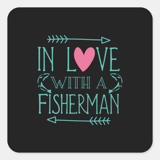 Sticker Carré Fisher En Amour Avec Un Pêcheur (Devant)