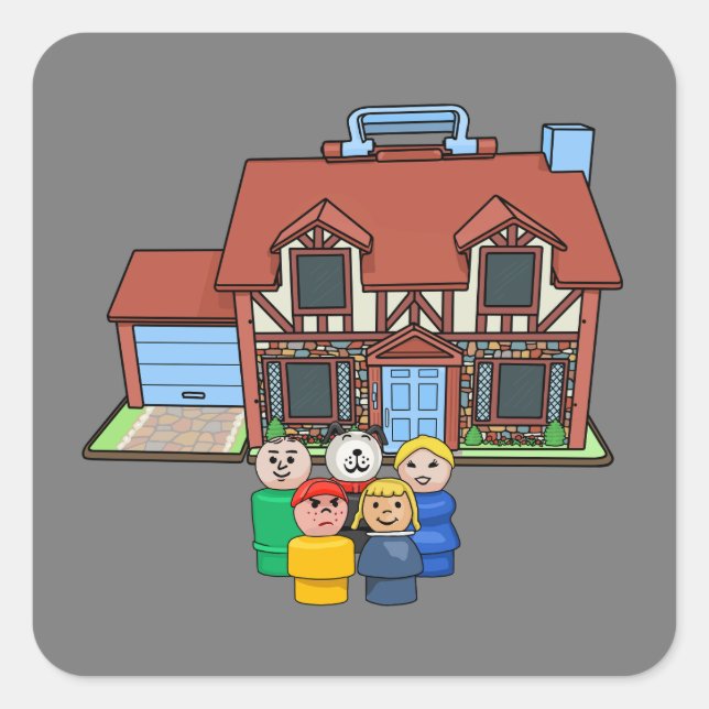 Sticker Carré Fisher Price Petites Familles Avec Tudor House (Devant)