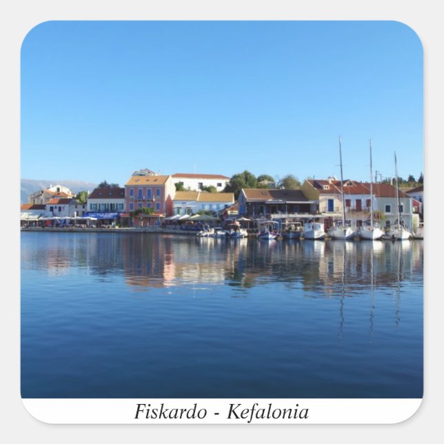 Sticker Carré Fiskardo - Kefalonia (Devant)