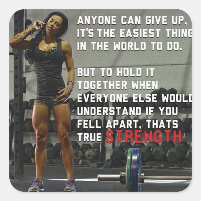 Sticker Carré Fitness and Gym Motivation (Devant)