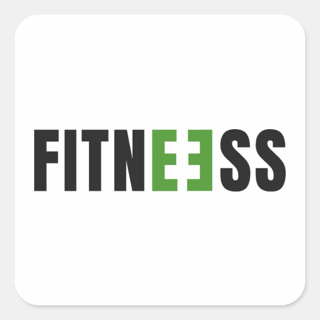 Sticker Carré Fitness - Force - Gymnase - Exercice - Yoga (Devant)