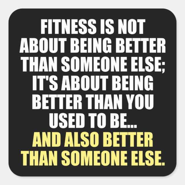 Sticker Carré Fitness Funny Motivational (Devant)