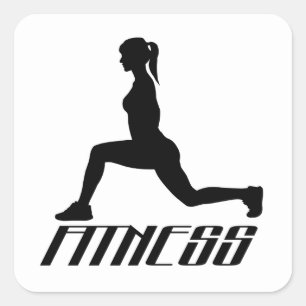 Sticker Carré Fitness girl