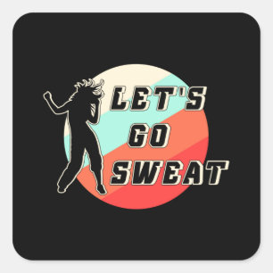 Sticker Carré Fitness Gym Danse Entraînement Sport Idée cadeau