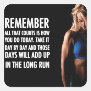Sticker Carré Fitness Motivationnelle