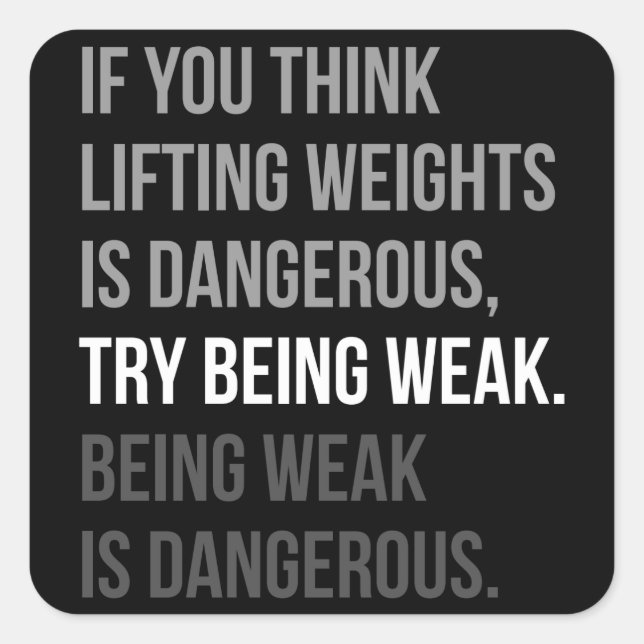 Sticker Carré Fitness Motivationnelle (Devant)