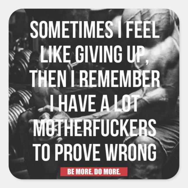 Sticker Carré Fitness Motivationnelle (Devant)