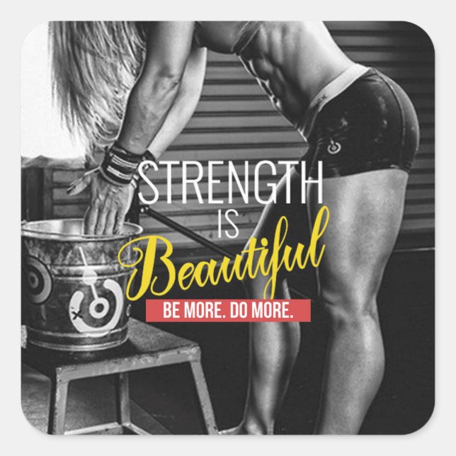 Sticker Carré Fitness Motivationnelle (Devant)