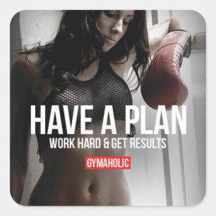 Sticker Carré Fitness Motivationnelle