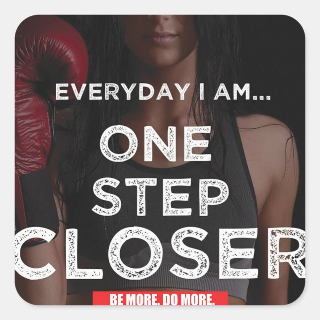 Sticker Carré Fitness Motivationnelle (Devant)