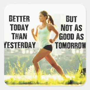 Sticker Carré Fitness Motivationnelle
