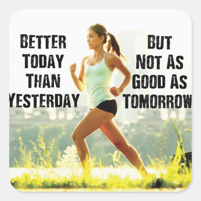Sticker Carré Fitness Motivationnelle (Devant)