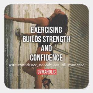Sticker Carré Fitness Motivationnelle
