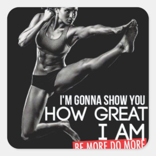 Sticker Carré Fitness Motivationnelle